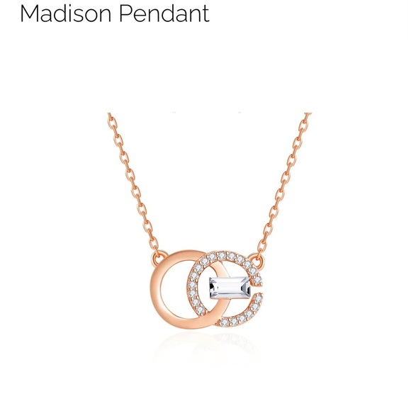 NIC & SYD Rose Gold Necklace w/ Swarovski Crystal Interlocking Circles